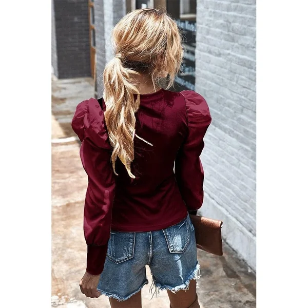 Haut Bohème Chic Manches Bouffantes