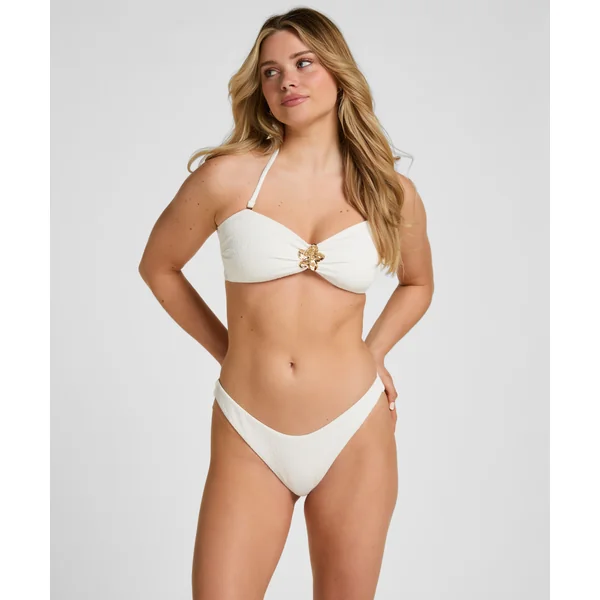 Haut de Bikini Bandeau Crinkle - Blanc