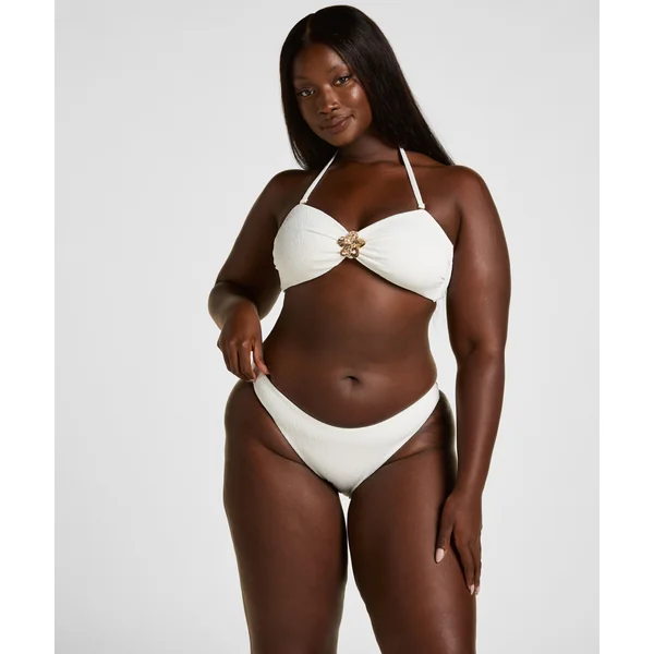 Haut de Bikini Bandeau Crinkle - Blanc