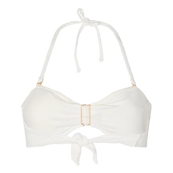 Haut de Bikini Bandeau Crinkle - Blanc