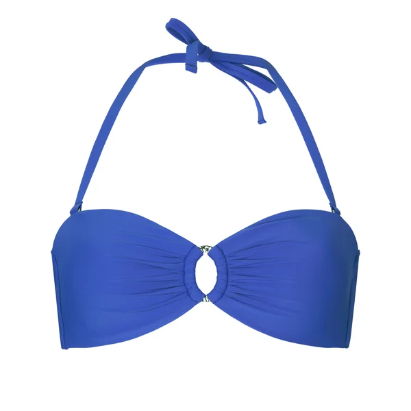 Haut de Bikini Bandeau Luxe avec Anneau - Bleu