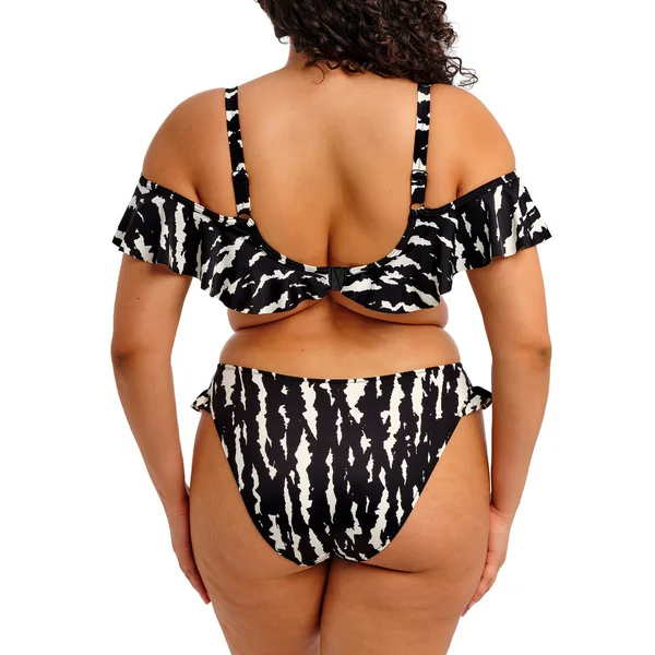 Haut de bikini col bardot noir et blanc Elomi Bain