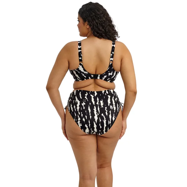 Haut de bikini plongeant noir et blanc Elomi Bain