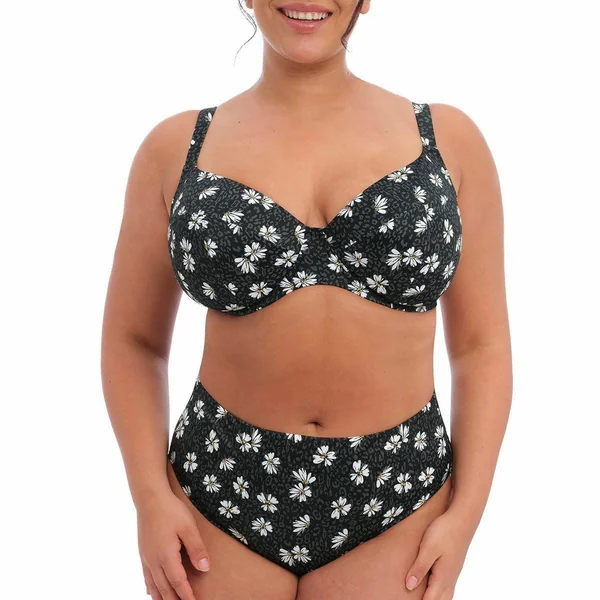Haut de bikini plongeant - Noir imprimé Elomi Bain