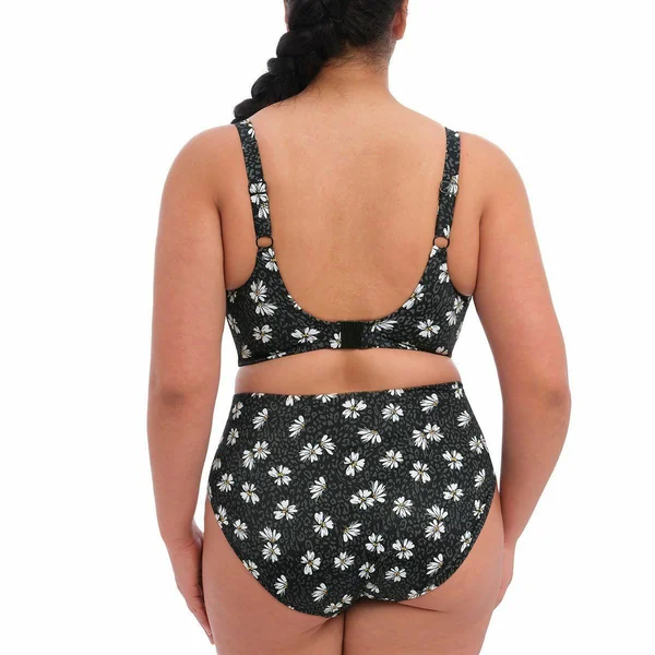 Haut de bikini plongeant - Noir imprimé Elomi Bain