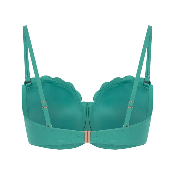 Haut de bikini sans bretelles préformé à armatures Scallop Taille E + - Vert