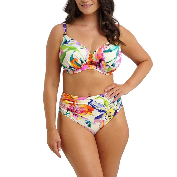 Haut de bikini à armatures à bonnets plissés à motifs floraux multicolore Fantasie Bain