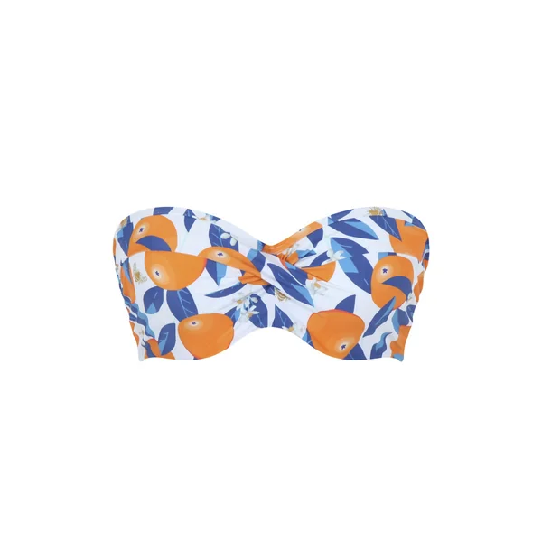 Haut de maillot de bain bandeau - Orange/Blanc Panache Maillot
