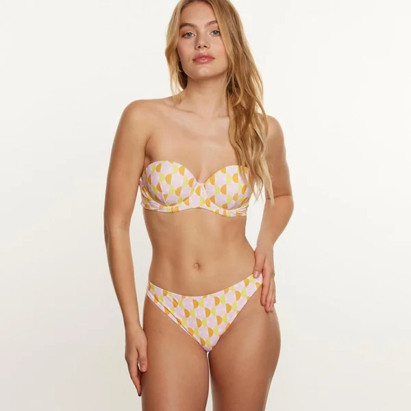 Haut de maillot de bain bandeau rose Seventies Brigitte Bardot