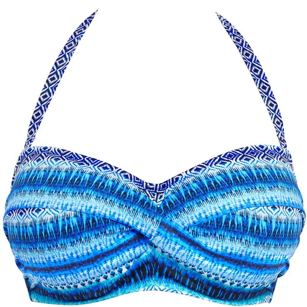 Haut de maillot de bain bandeau twisté à armatures Imprimé - bleu Fantasie Bain