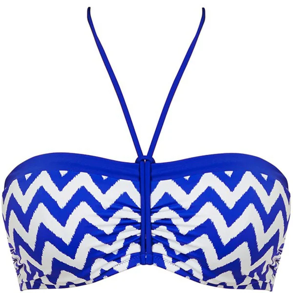 Haut de maillot de bain bandeau à armatures Bleu blanc Freya Maillots