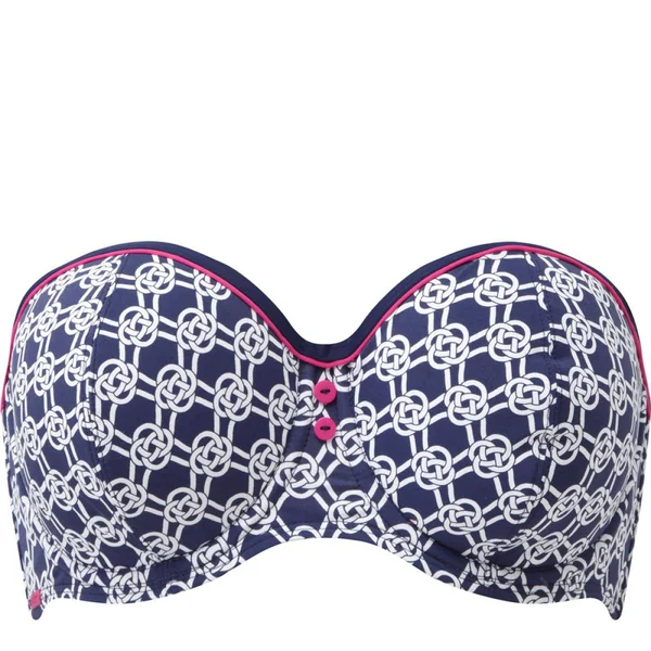 Haut de maillot de bain bandeau à armatures Cleo by Panache LUCILLE sailors knot bleu Cléo by Panache Maillot