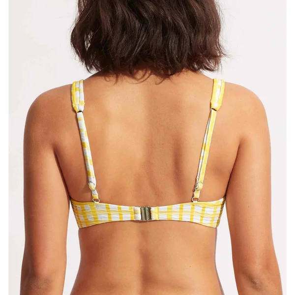 Haut de maillot de bain bralette - Jaune Amalfi Check Seafolly