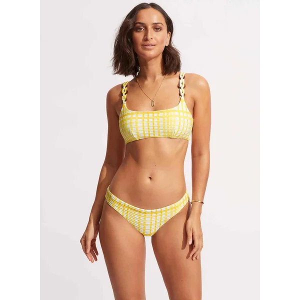 Haut de maillot de bain bralette - Jaune Amalfi Check Seafolly