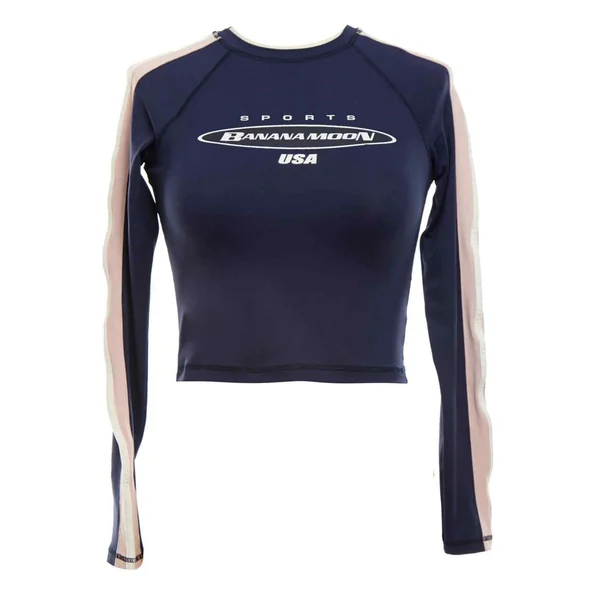 Haut de maillot de bain crop top manches longues Bleu Banana Moon
