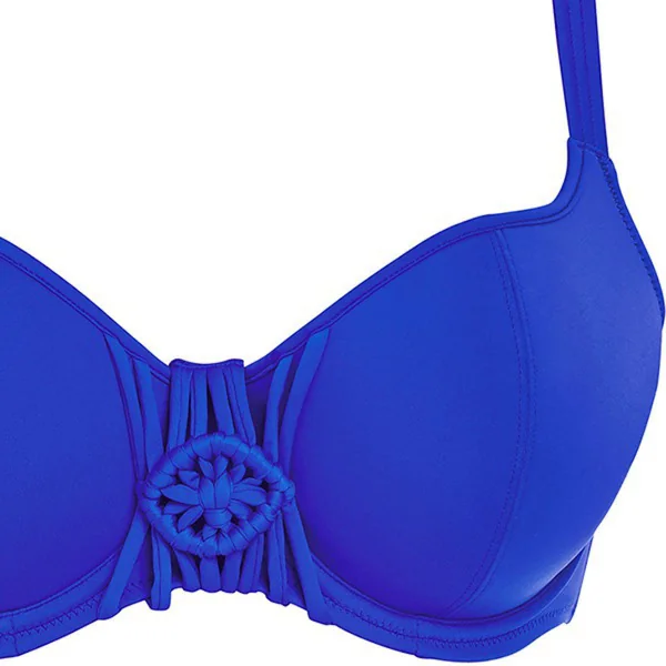 Haut de maillot de bain décolleté coeur paddé à armatures Bleu MACRAME Freya Maillots