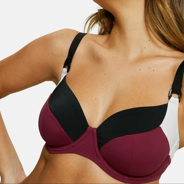 Haut de maillot de bain emboitant avec armatures - Bordeau Sans Complexe Bain