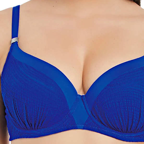 Haut de maillot de bain moulé plissé à armatures - Bleu Fantasie Bain Ottawa