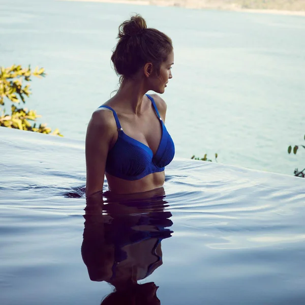 Haut de maillot de bain moulé plissé à armatures - Bleu Fantasie Bain Ottawa
