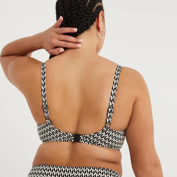 Haut de maillot de bain - Noir avec Motif Fantasie Bain