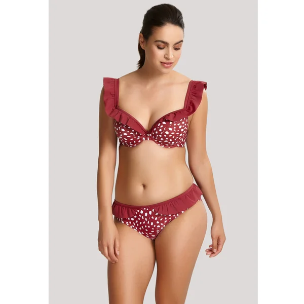 Haut de maillot de bain plongeant armatures rouge Panache Maillot