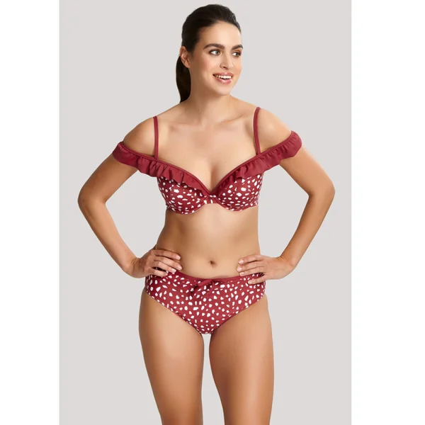 Haut de maillot de bain plongeant armatures rouge Panache Maillot