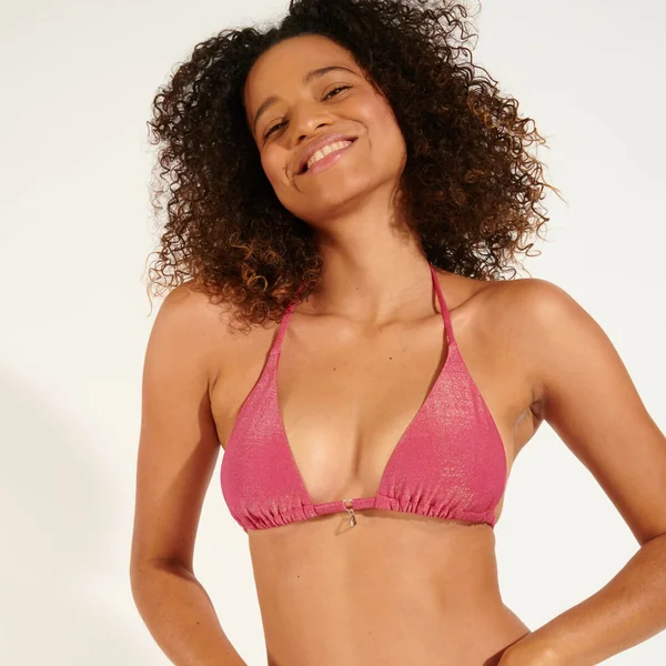 Haut de maillot de bain Rose pailleté Banana Moon