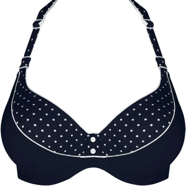 Haut de maillot de bain Semi-emboîtant - Bleu - Tequila-imprimé plumetis Prima Donna Maillot