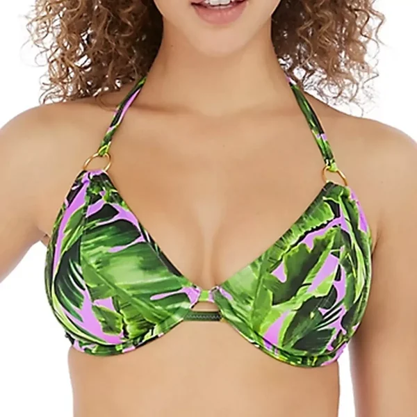 Haut de maillot de bain tour de cou armatures - Jungle Oasis vert Freya Freya Maillots