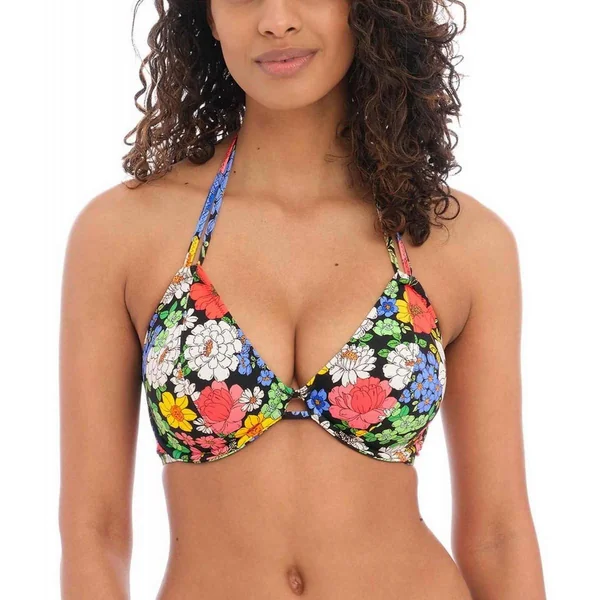 Haut de maillot de bain tour de cou armatures - Multicolore FLORAL HAZE en nylon Freya Maillots