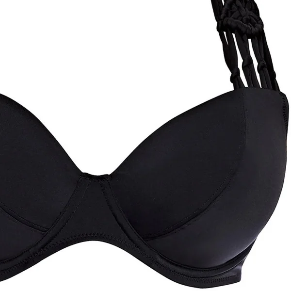 Haut de maillot de bain tour de cou à armatures Noir MACRAME Freya Maillots