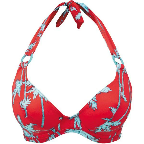 Haut de maillot de bain tour de cou à armatures - Rouge Freya Maillots