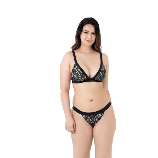 Haut de Maillot de Bain Triangle - Noir Makassar Dorina Maillots