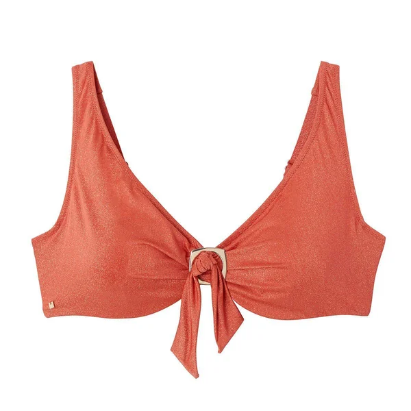Haut de maillot de bain à armatures orange Maui Camille Cerf x Pomm Poire