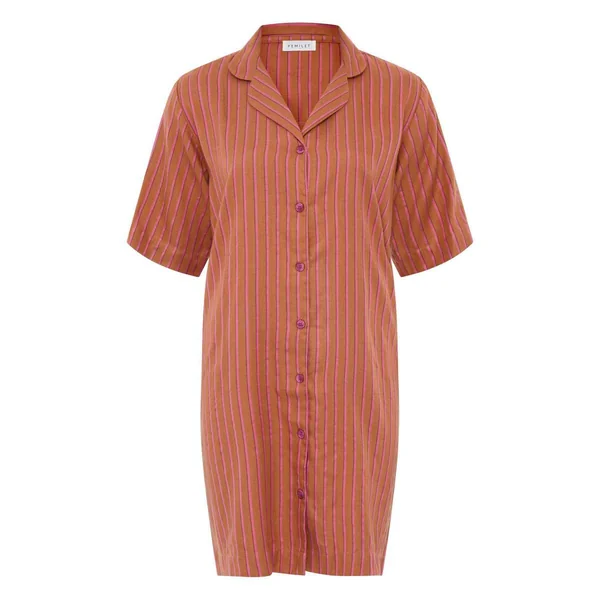 Haut de pyjama - Chemise Longue à manches courtes - Orange Femilet - ANNA en viscose Femilet