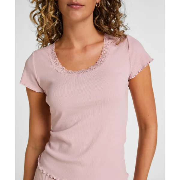 Haut de Pyjama Jersey Côtelé - Rose