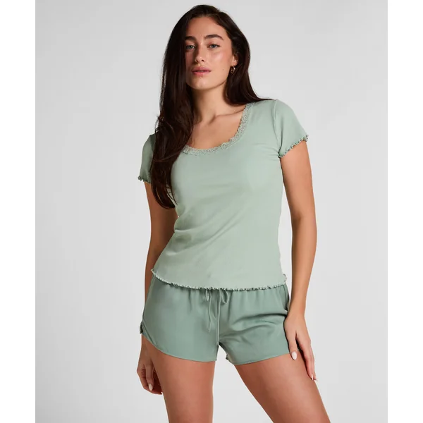 Haut de Pyjama Jersey Côtelé - Vert