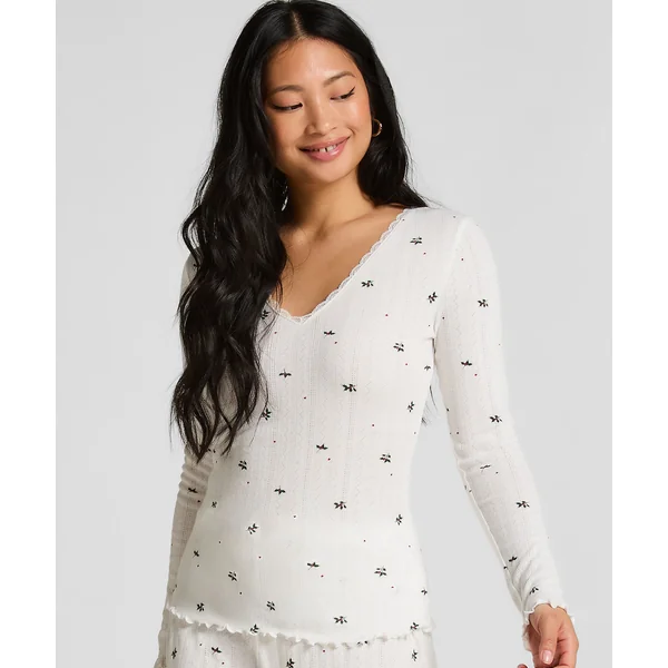 Haut de pyjama Pointelle - Blanc