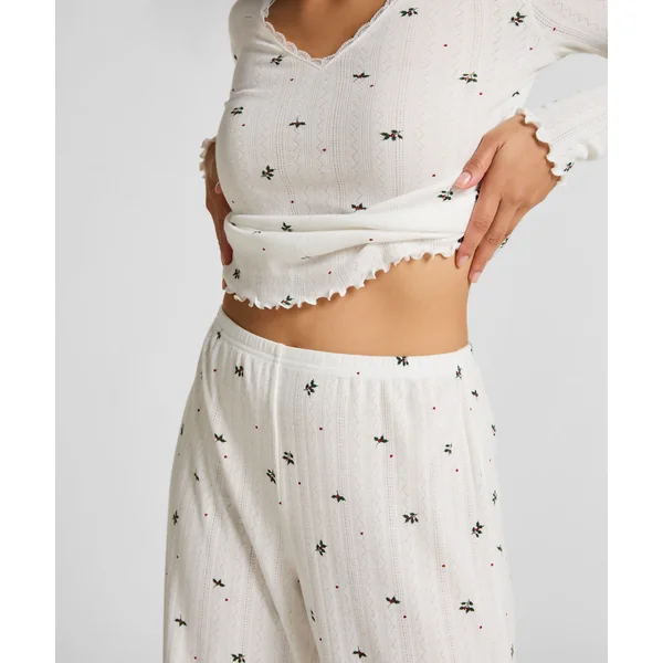 Haut de pyjama Pointelle - Blanc