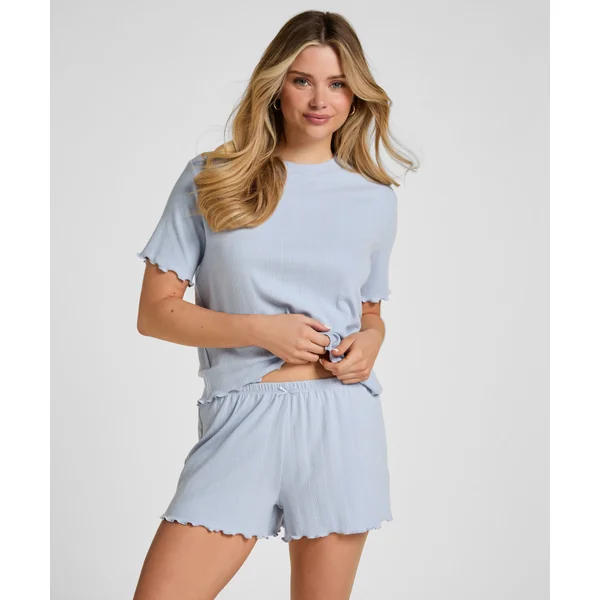 Haut de Pyjama Pointelle - Bleu