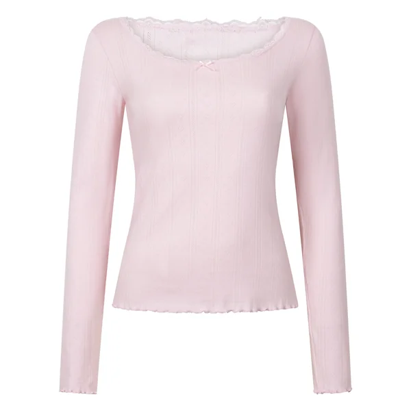 Haut de pyjama Pointelle - Rose