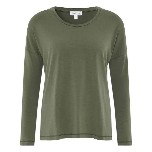 Haut de pyjama - T-shirt à manches longues - Vert Chantelle YARA en coton modal Femilet