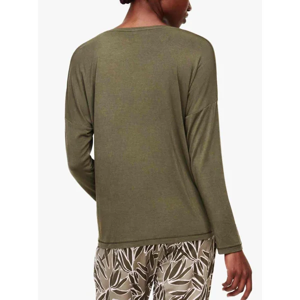 Haut de pyjama - T-shirt à manches longues - Vert Chantelle YARA en coton modal Femilet