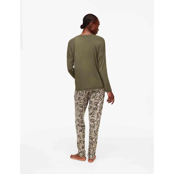Haut de pyjama - T-shirt à manches longues - Vert Chantelle YARA en coton modal Femilet