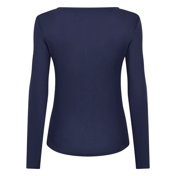 Haut de pyjama à manches longues Henley - Bleu