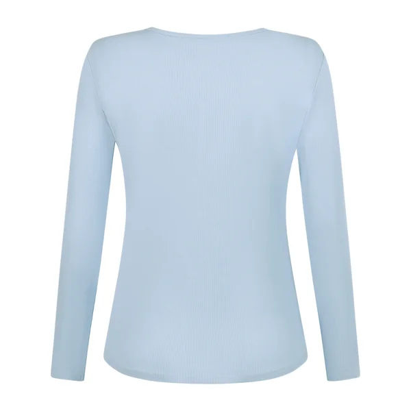 Haut de pyjama à manches longues Henley - Bleu