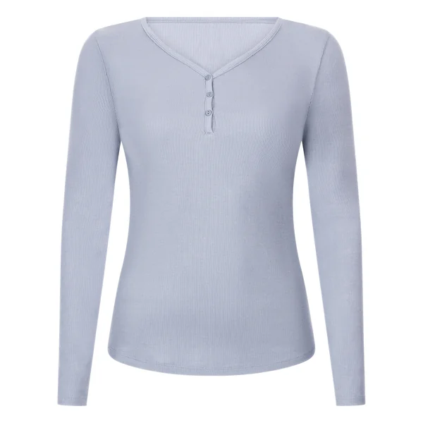 Haut de pyjama à manches longues Henley - Violet