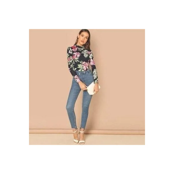 Haut femme à fleurs bohème