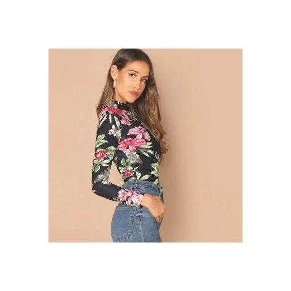 Haut femme à fleurs bohème