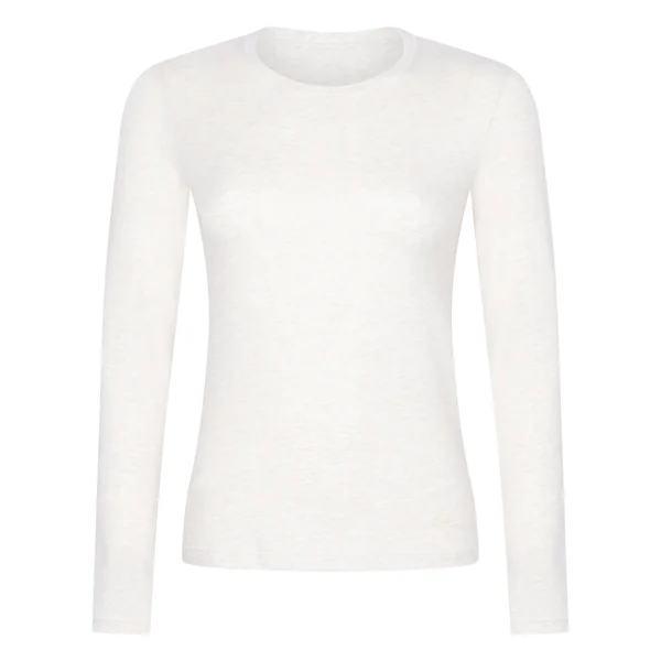 Haut à manches longues en coton doux - Beige